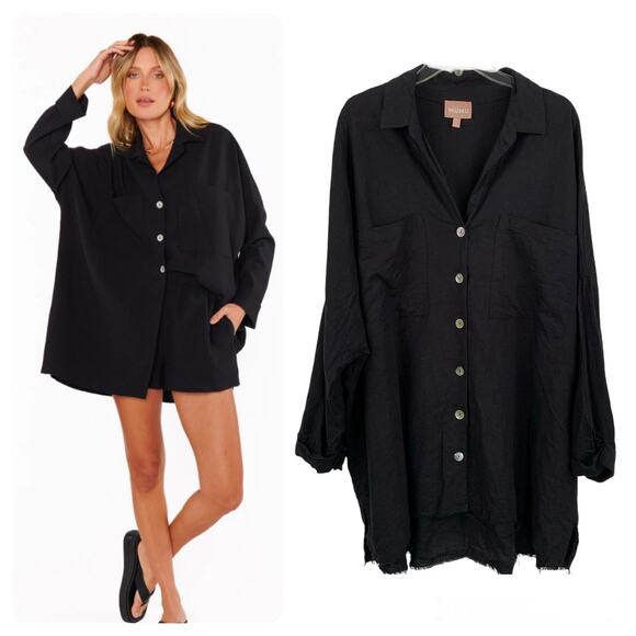 Show Me Your Mumu Tops - Show Me Your MuMu Shirt Top Blouse Short Sleeve John’s Button Down Black Sz XXL